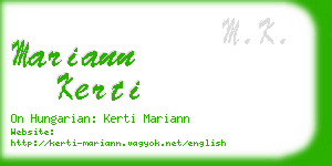 mariann kerti business card